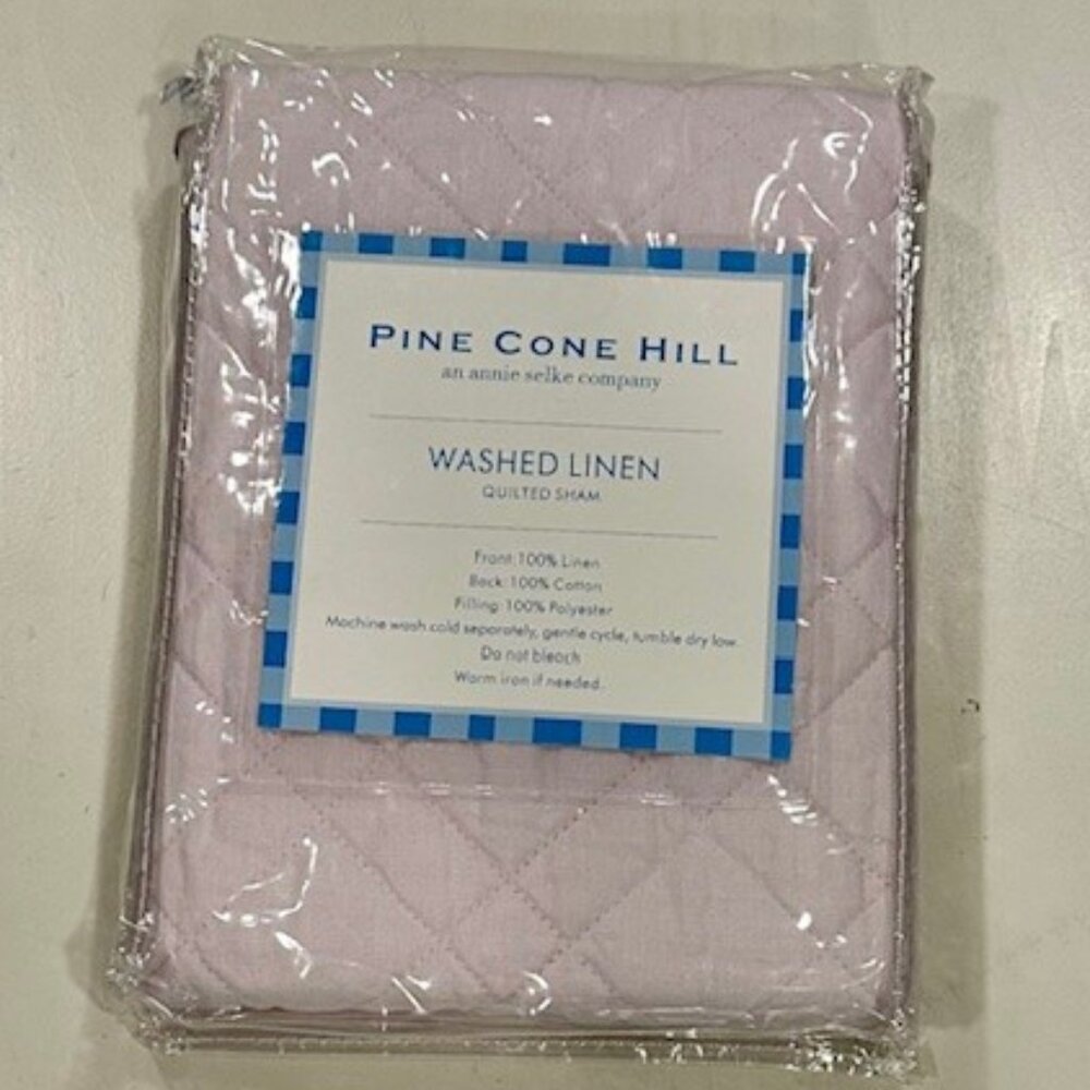 Pine Cone Hill Washed Linen Lavender Quilted Sham